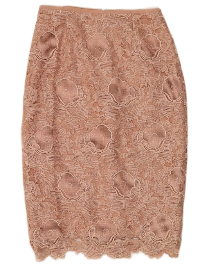 Gonna longuette da donna Ted Baker taglia 2 piccola W26 poliestere floreale rosa
