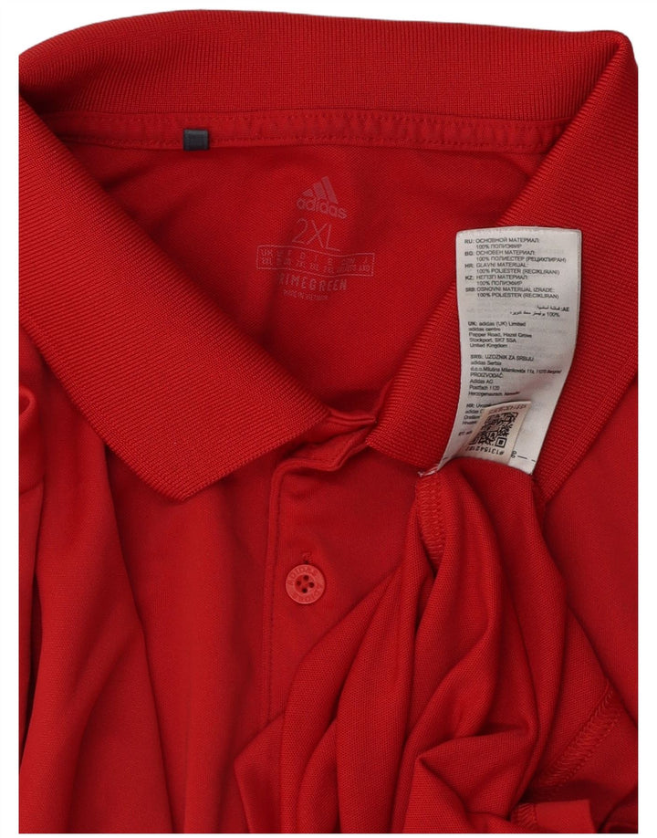 Polo ADIDAS da uomo 2XL rossa in poliestere
