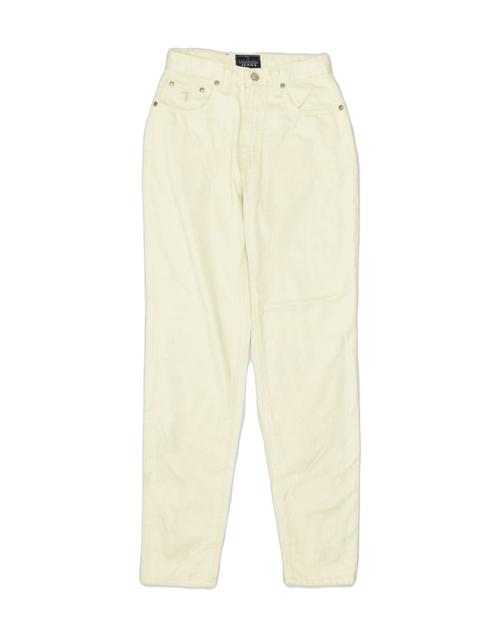 TRUSSARDI Womens High Waist Tapered Jeans IT 44 Medium W26 L31 Off White | Vintage | Thrift | Second-Hand | Used Clothing | Messina Hembry 