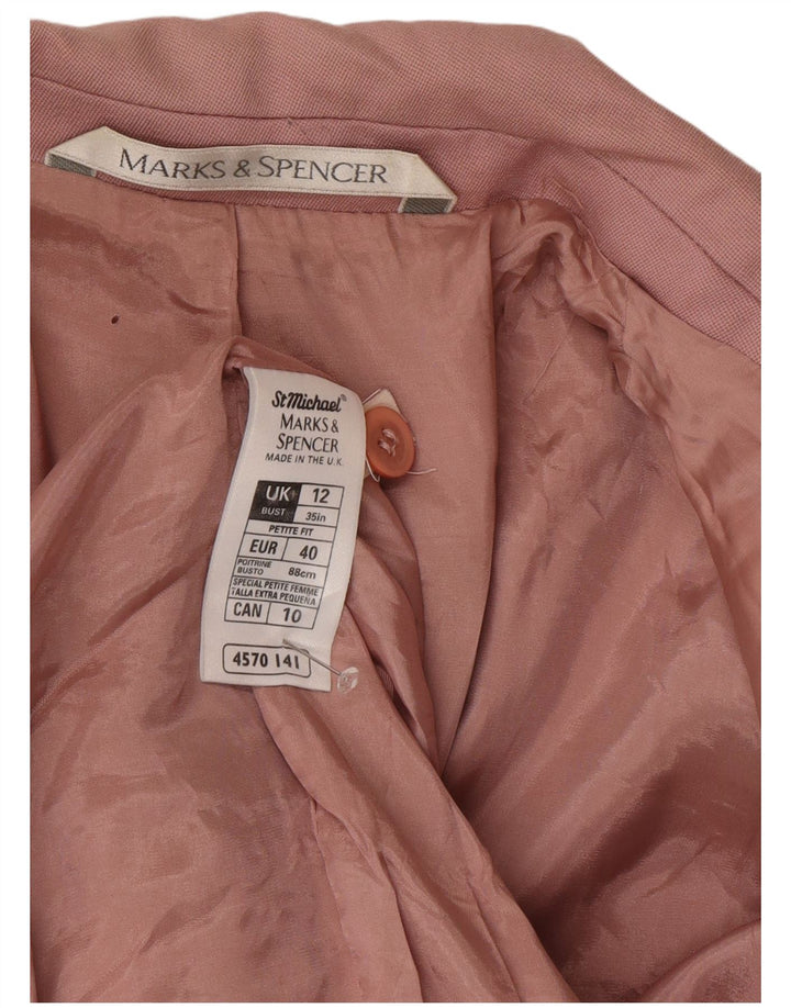Giacca blazer con maniche a 3/4 da donna Marks & Spencer UK 12 Rosa medio
