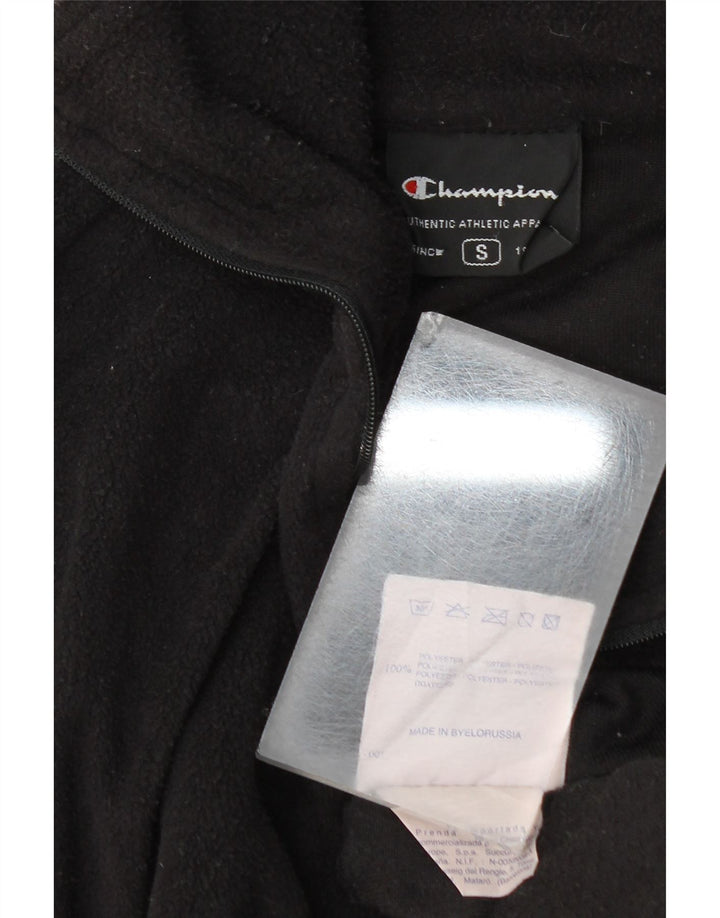 Maglione in pile da uomo Champion con zip e collo, piccolo, in poliestere nero