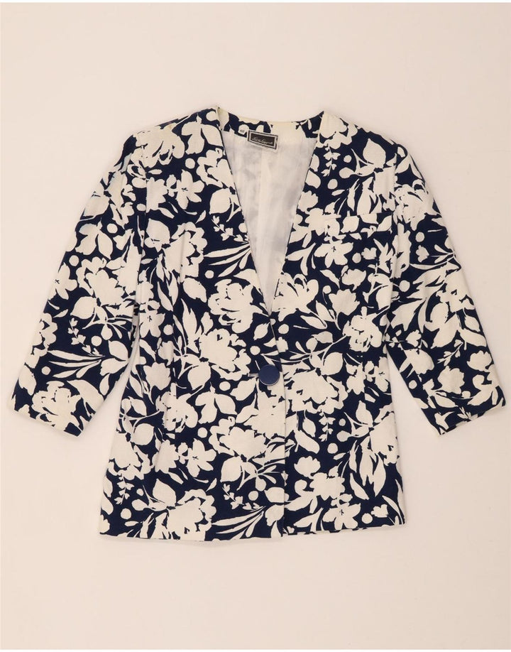 LUISA SPAGNOLI Giacca Blazer da Donna con Maniche a 3/4 IT 46 Large Blu Navy