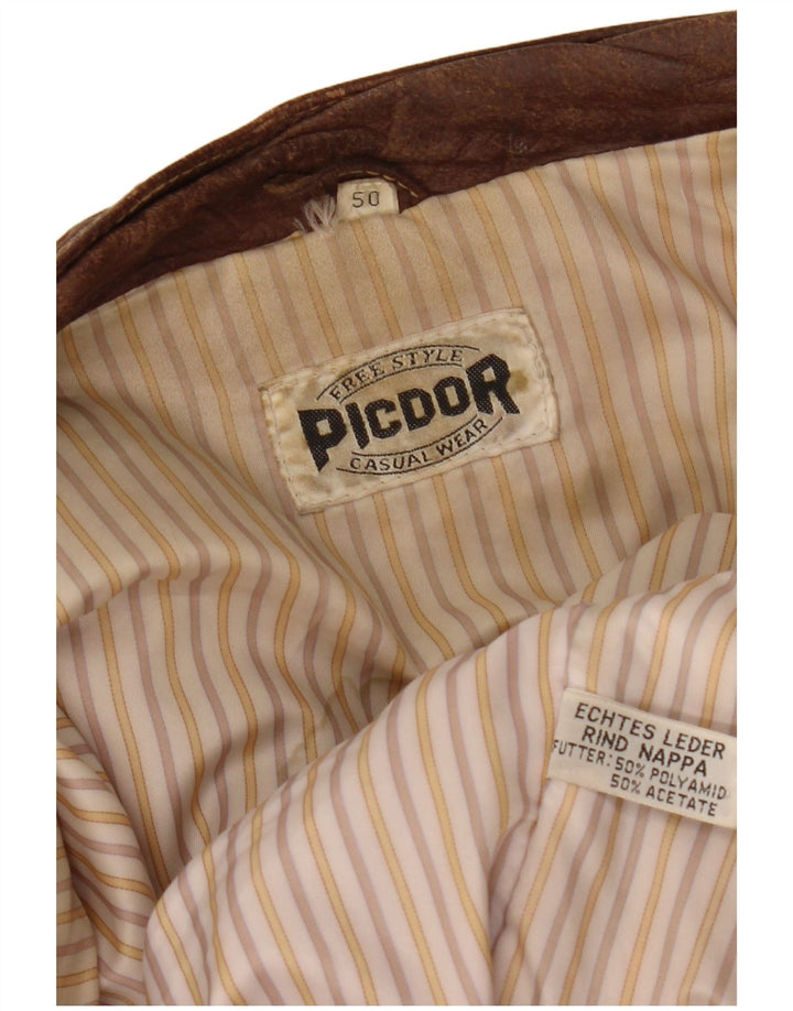 Giacca in pelle da uomo Picdor EU 50 Large in pelle marrone