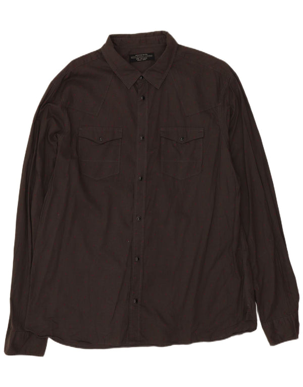 Camicia da uomo All Saints 2XL Cotone maculato grigio