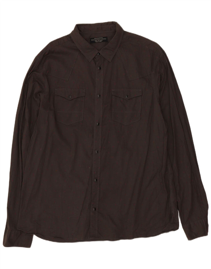 Camicia da uomo All Saints 2XL Cotone maculato grigio