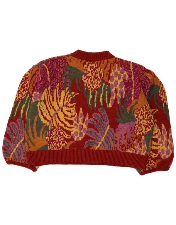 Maglione maglione girocollo oversize da donna Farm Rio UK 16 grande bordeaux