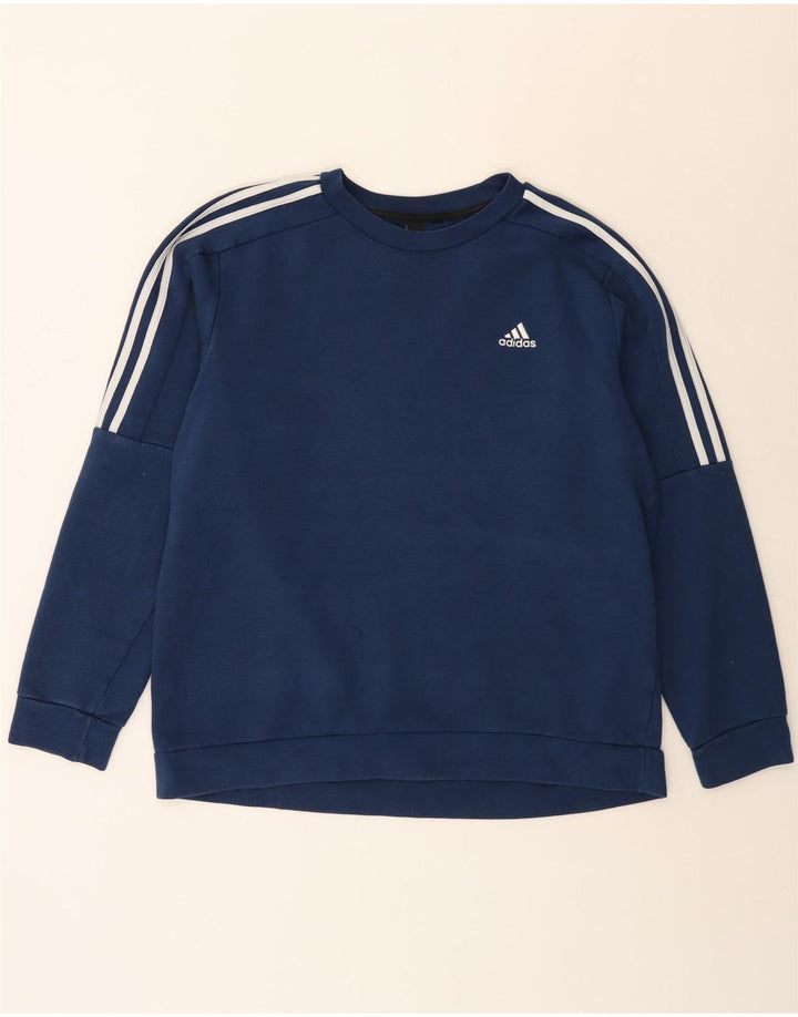 Felpa da uomo Adidas Maglione grande blu navy in cotone