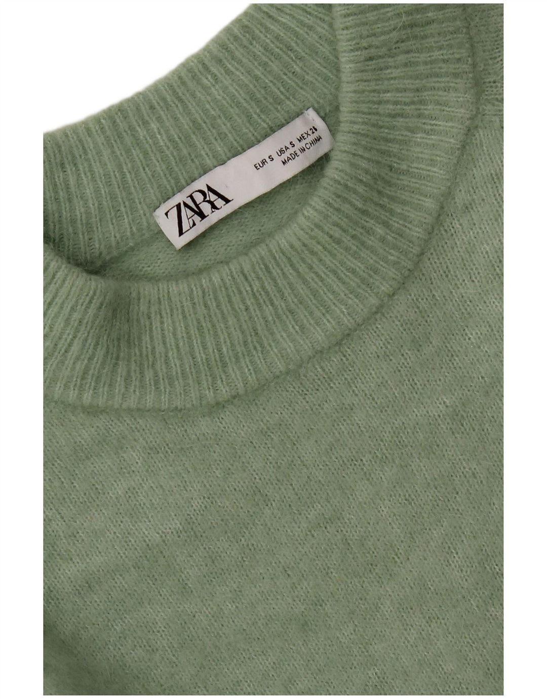 Maglione girocollo oversize da donna Zara UK 10 piccolo verde