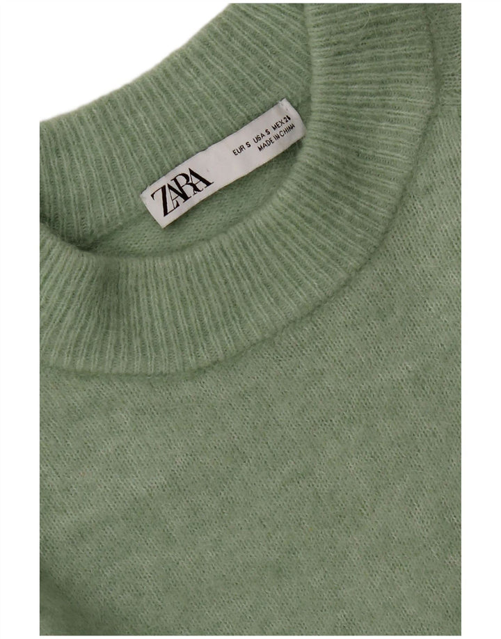 Maglione girocollo oversize da donna Zara UK 10 piccolo verde