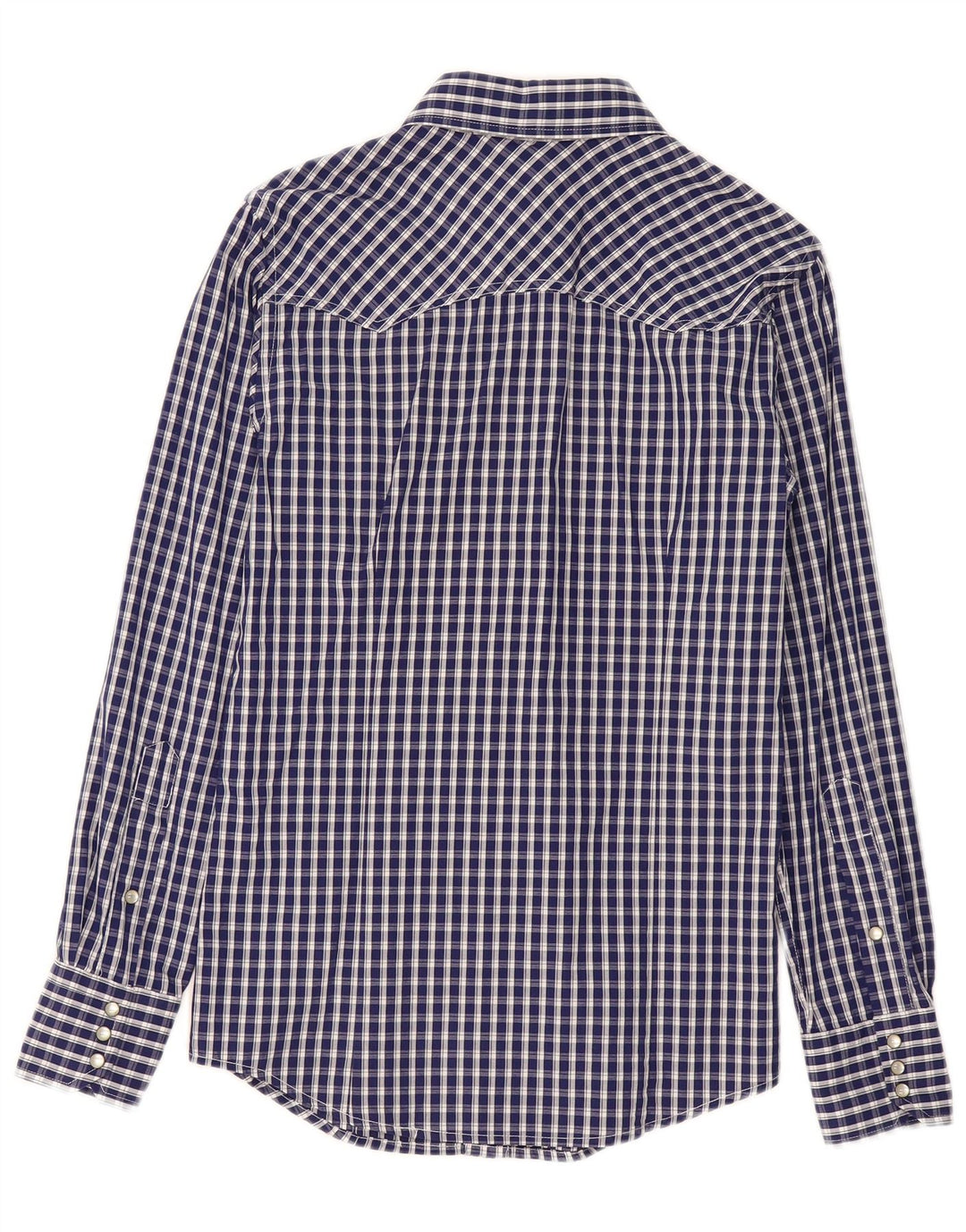 Camicia da uomo Benetton a quadri piccoli blu navy