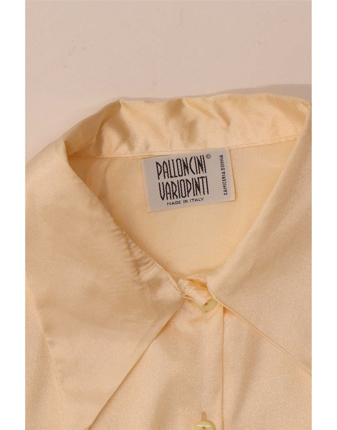 Camicetta camicia vintage da donna UK 14 beige medio