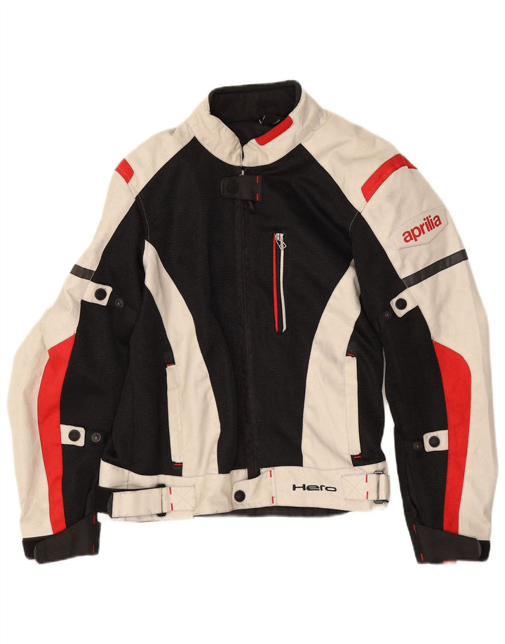 Giacca da corsa grafica da uomo Aprilia UK 38 Poliestere color block medio nero