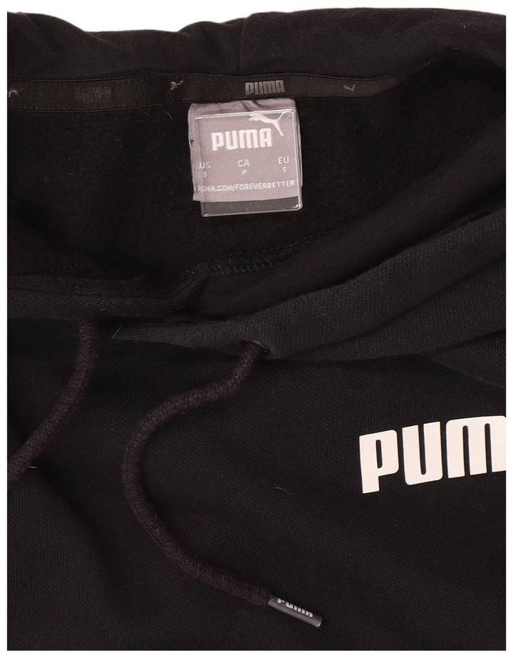 Felpa con cappuccio da uomo PUMA piccola in cotone nero