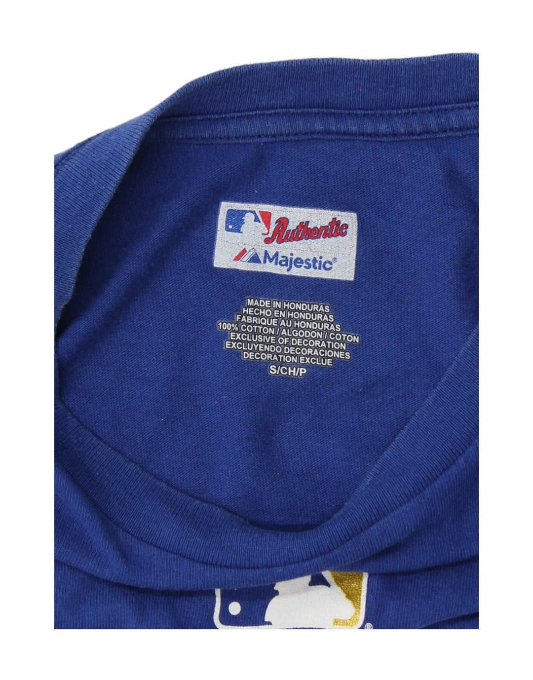 T-shirt grafica da uomo autentica Top in cotone blu piccolo