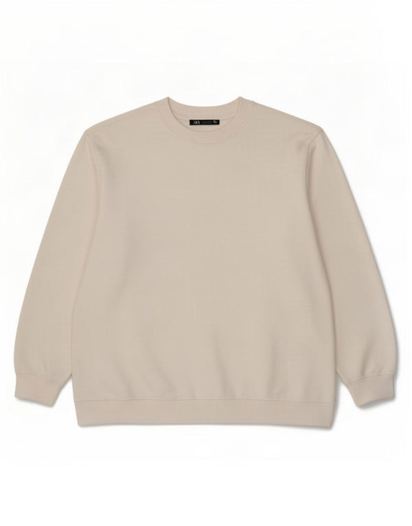 Felpa Zara da donna maglione UK 16 grande cotone bianco