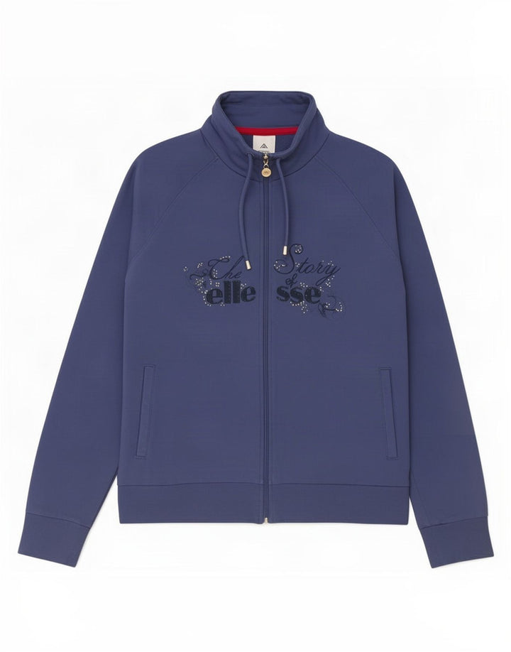 Giacca da tuta grafica da donna Ellesse UK 14 cotone medio blu navy