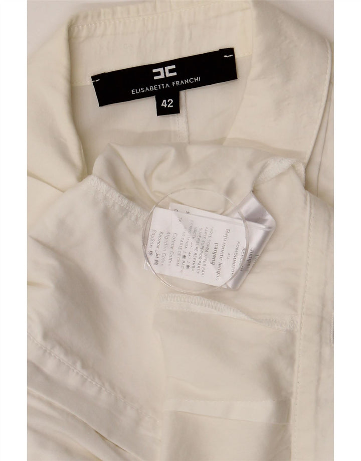 ELISABETTA FRANCHI Camicia Donna Senza Maniche IT 42 Medio Bianco
