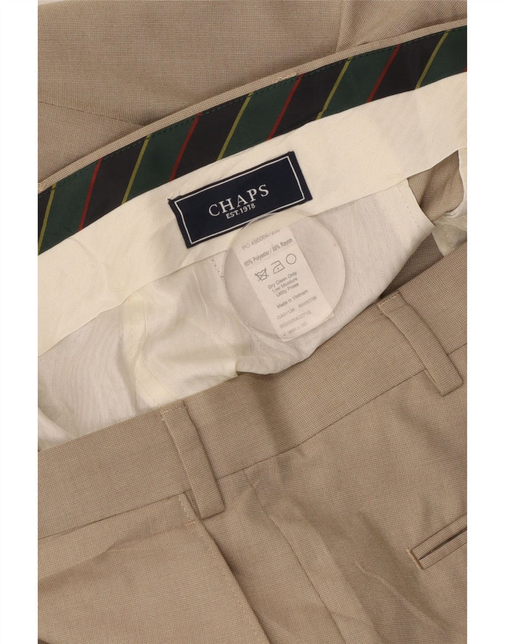 Pantaloni da abito dritti da uomo CHAPS W36 L32 Poliestere beige