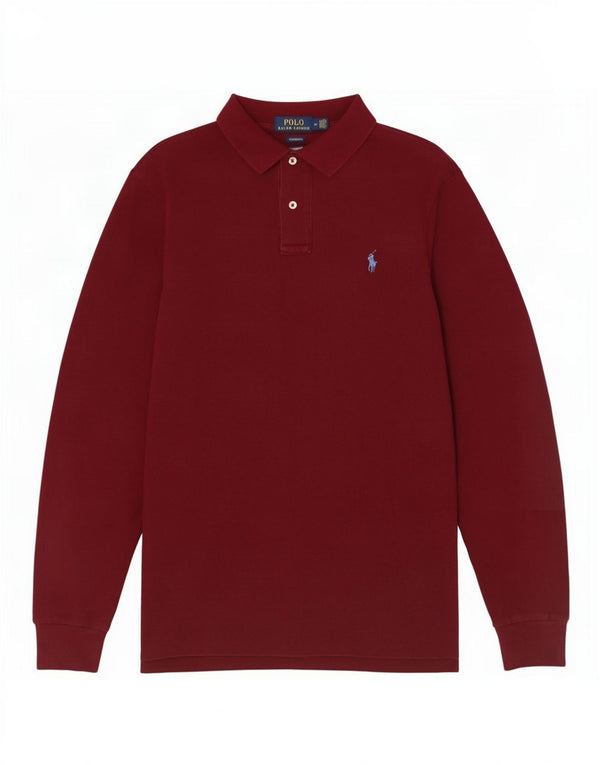 Polo Ralph Lauren Camicia da uomo a maniche lunghe dal taglio classico Bordeaux medio