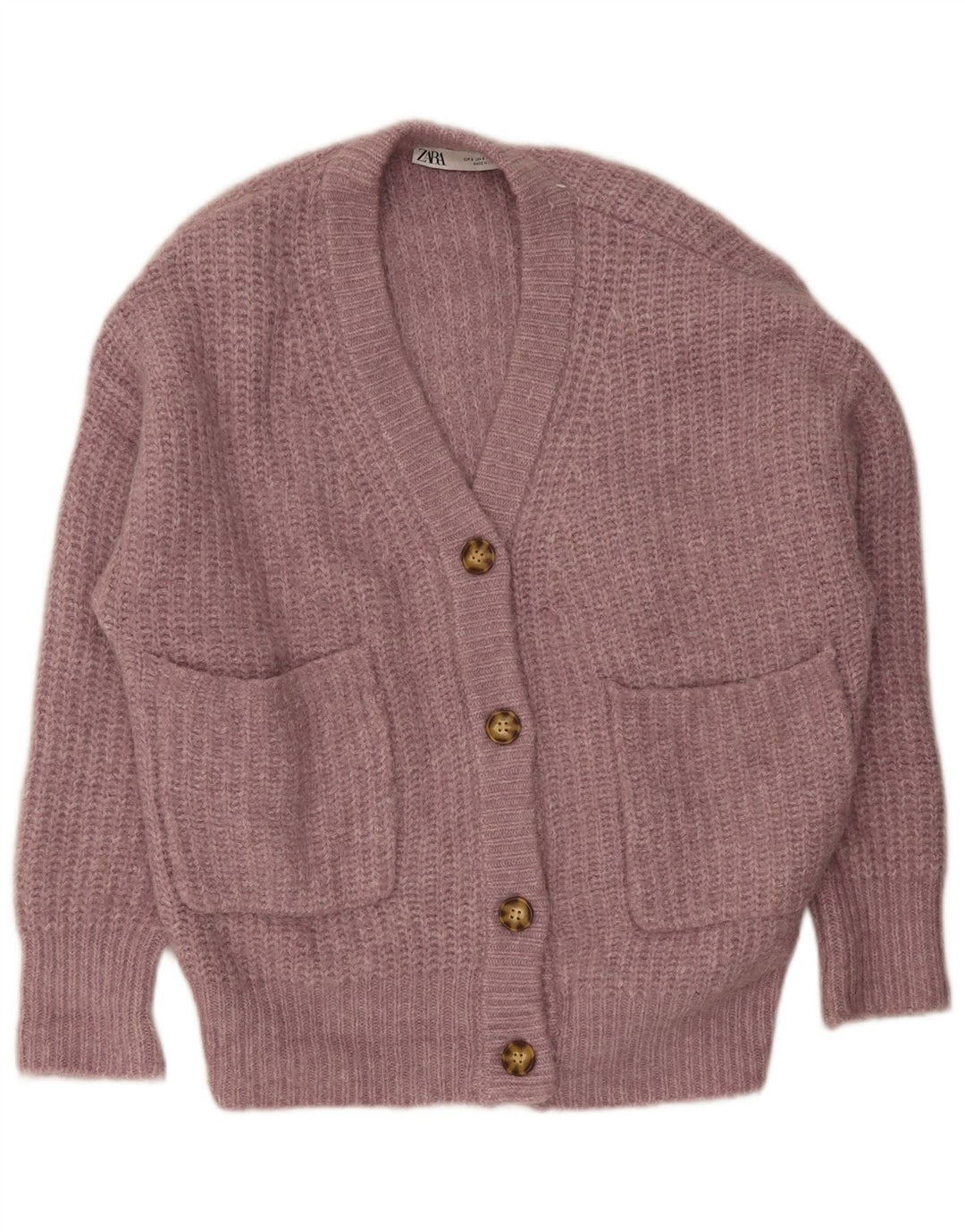 Maglione cardigan oversize da donna Zara UK 10 piccolo rosa