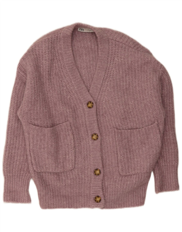Maglione cardigan oversize da donna Zara UK 10 piccolo rosa