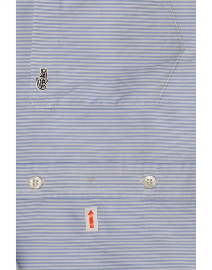 Camicia LACOSTE da uomo a maniche corte vestibilità classica taglia 42 grande gessato blu
