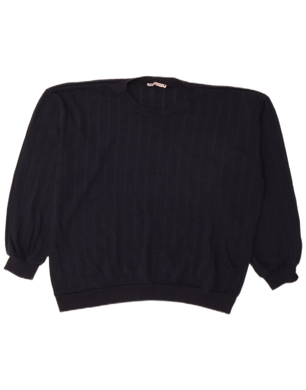Maglione maglione girocollo da donna Zara UK 10 piccolo gessato blu navy
