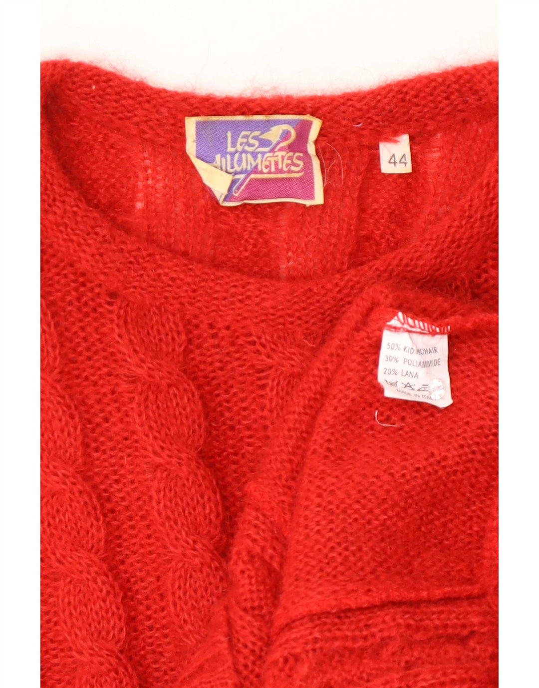 Maglione maglione girocollo da donna vintage IT 44 Mohair rosso medio