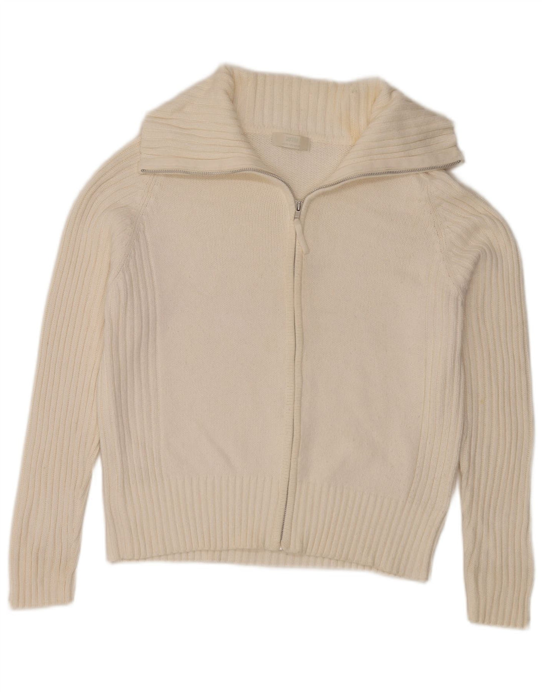 Maglione cardigan elasticizzato da donna Marks & Spencer UK 16 grande bianco