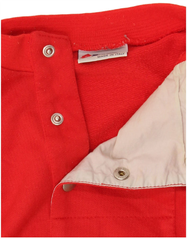 Maglione da uomo Lotto con bottoni e collo piccolo in cotone color block rosso