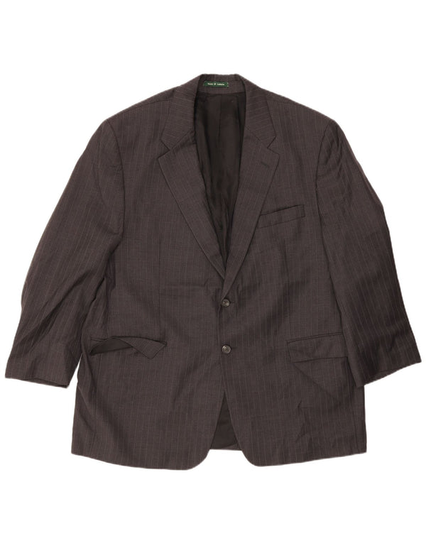 Giacca blazer a 2 bottoni da uomo Ralph Lauren UK 46 2XL Lana gessata grigia