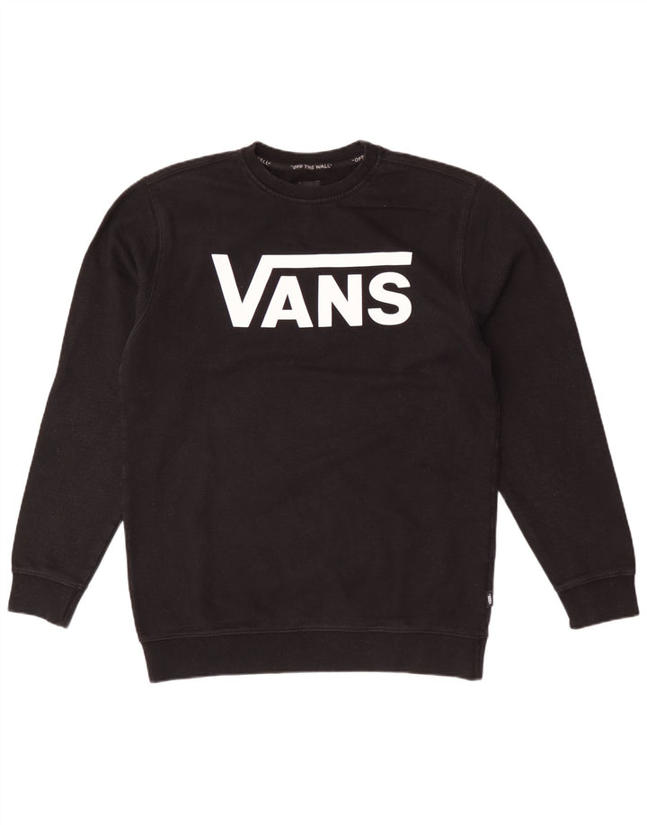 Felpa grafica da uomo Vans, maglione grande, cotone nero