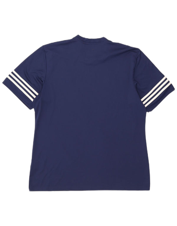 T-shirt Adidas Climalite da uomo Top XL in poliestere blu navy