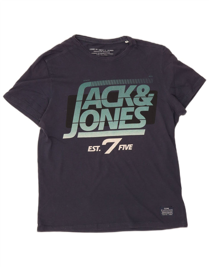 JACK & JONES T-shirt grafica da uomo in cotone medio blu navy