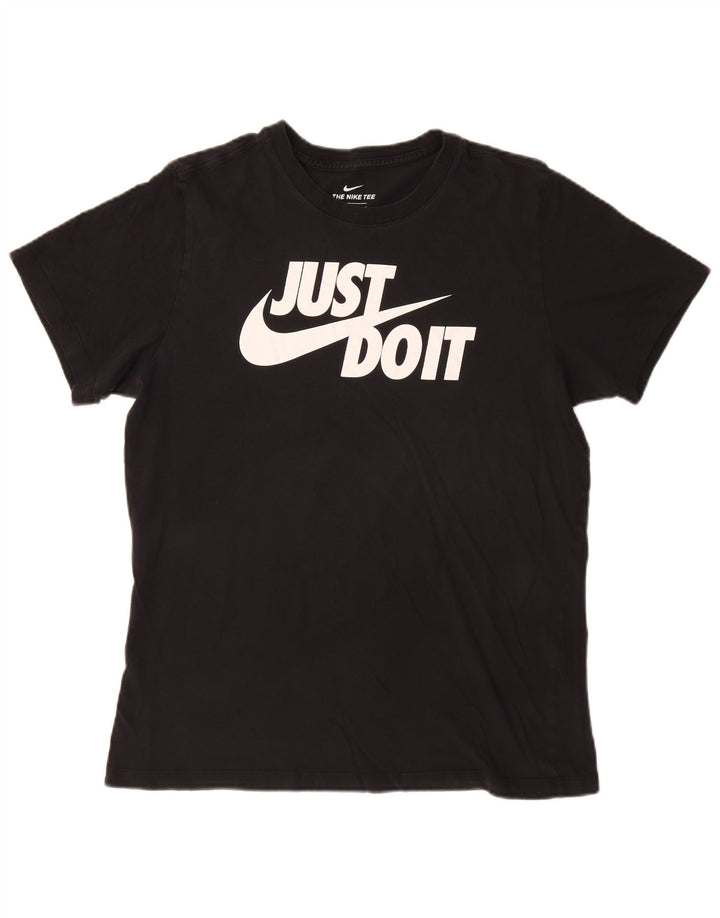 T-shirt grafica da uomo Nike Top grande in cotone nero