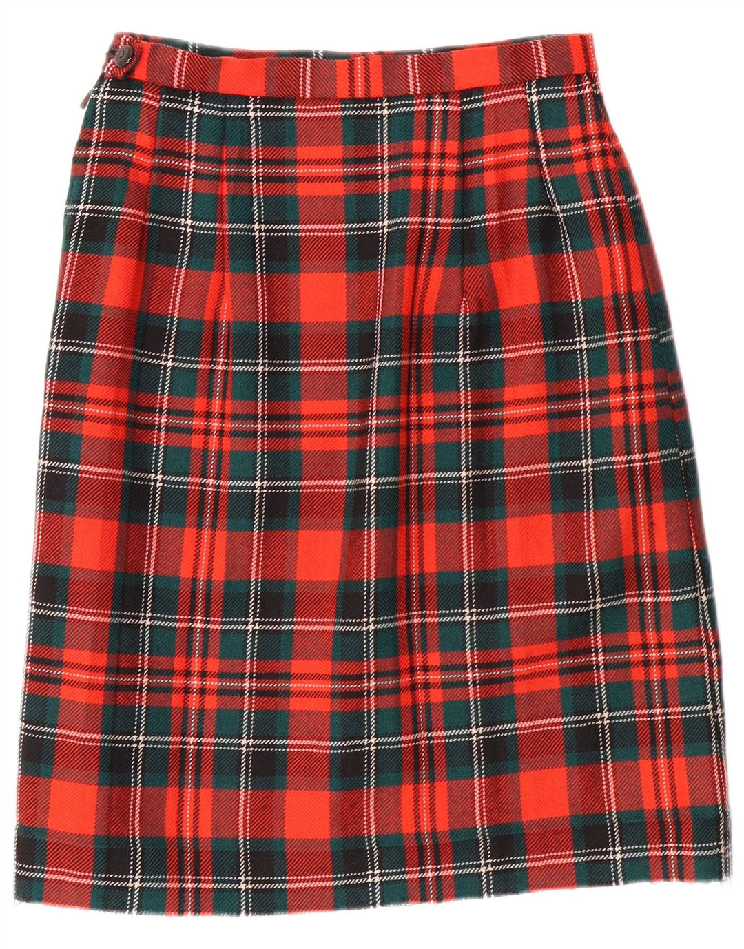 Set gonna 2 pezzi da donna VINTAGE EU 42 Large W28 L23 lana a quadri rossi