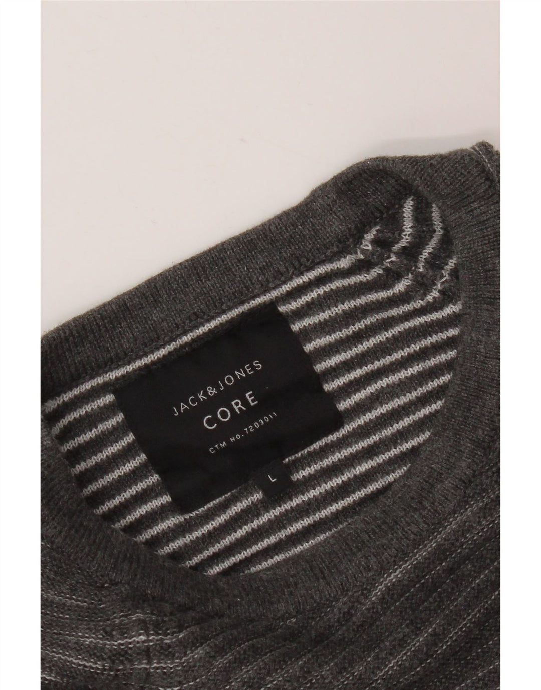 JACK & JONES Maglione maglione girocollo da uomo grande gessato grigio