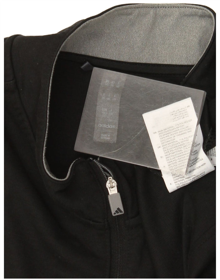 Felpa Adidas da uomo con zip e collo maglione 2XL poliestere nero