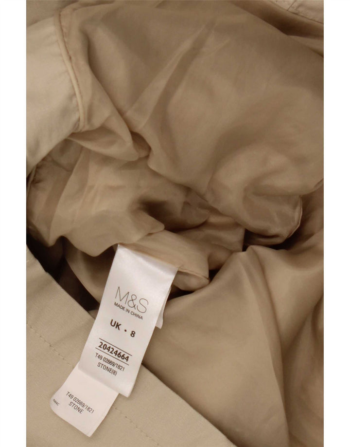 Marks & Spencer Giacca multiuso con cappuccio da donna UK 8 Small Beige Cotton