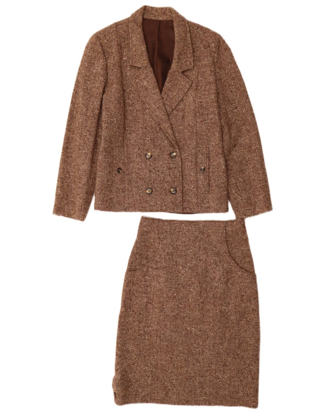 Set gonna vintage da donna in 2 pezzi media W24 marrone screziato