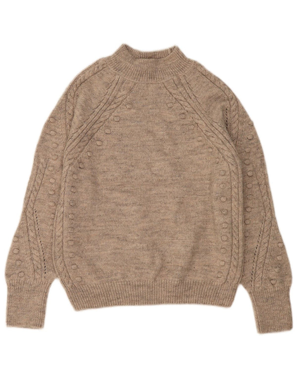 Maglione maglione a collo alto da donna Marks & Spencer UK 10 piccolo Beige