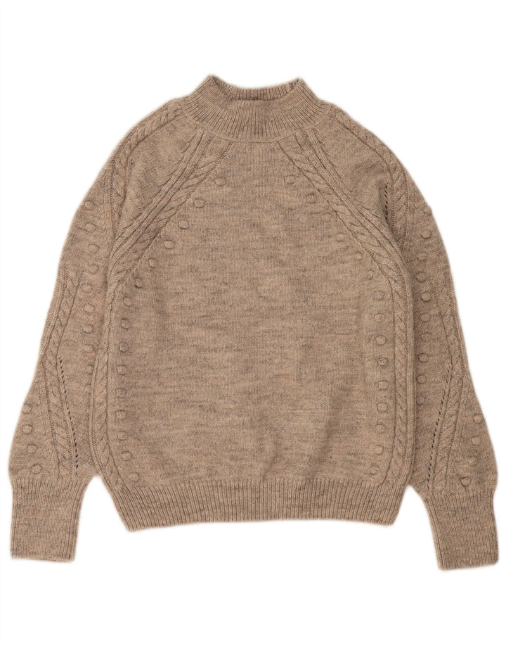 Maglione maglione a collo alto da donna Marks & Spencer UK 10 piccolo Beige