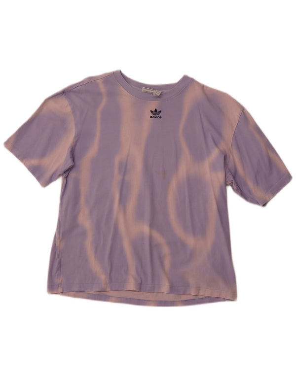 T-shirt ADIDAS da donna Top UK 4/6 XS viola in cotone tie-dye