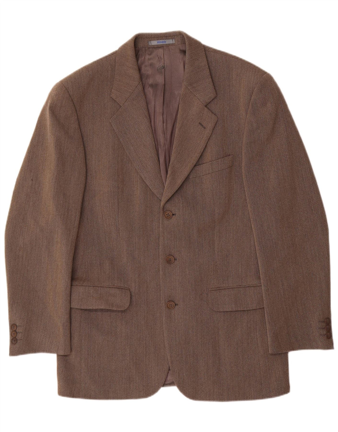 Giacca Blazer a 3 Bottoni da Uomo Kenzo IT 50 Large Marrone Lana