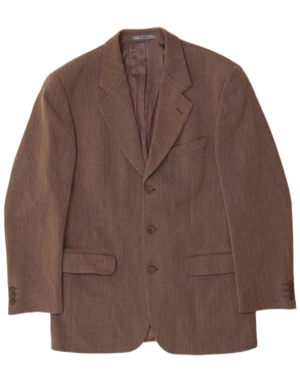 Giacca Blazer a 3 Bottoni da Uomo Kenzo IT 50 Large Marrone Lana