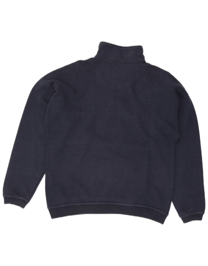 CHAMPION Felpa da uomo con collo con zip, maglione medio, blu navy, color block