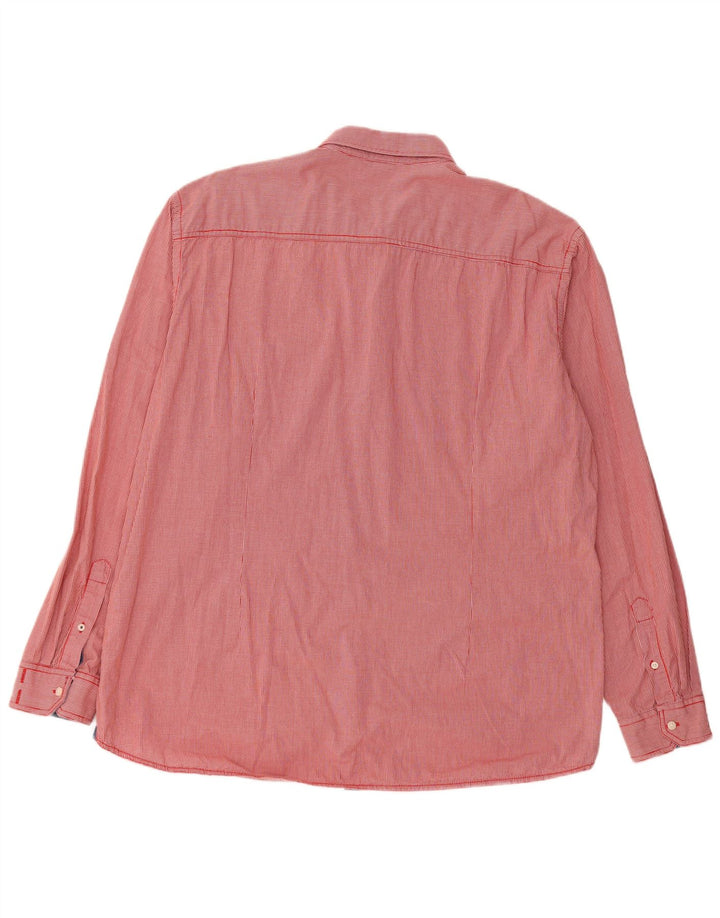 Camicia slim fit da uomo S.Oliver 2XL in cotone a quadretti rosso