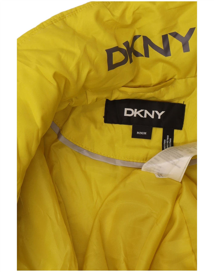 Giacca imbottita da donna Dkny UK 12 poliestere giallo medio moderno