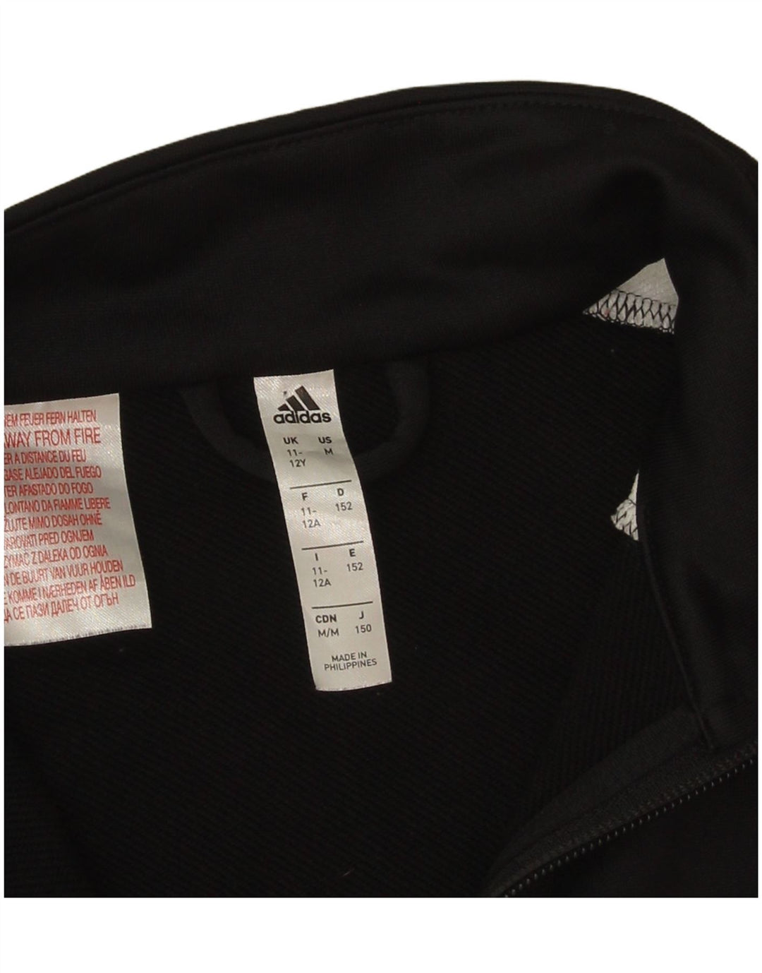 Giacca da tuta da ragazzo Adidas 11-12 anni in poliestere color block nero