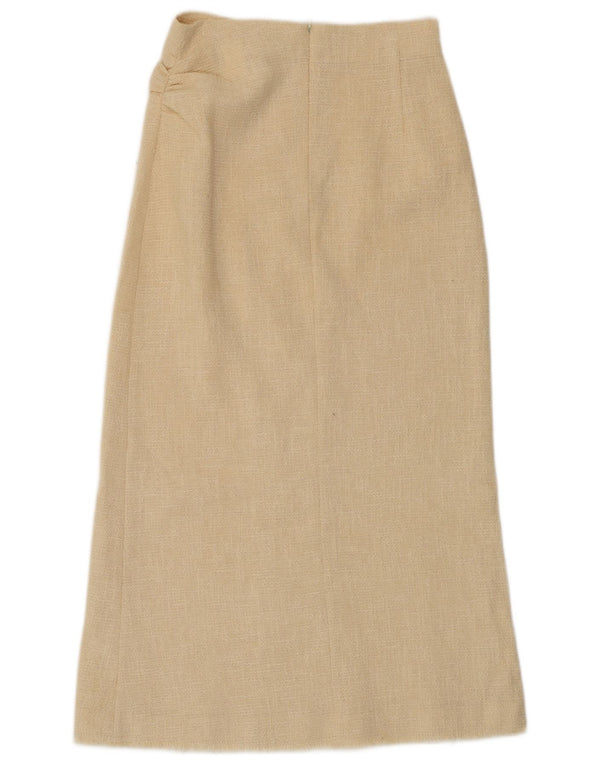 Gonna lunga da donna ZARA piccola W26 in cotone bianco sporco